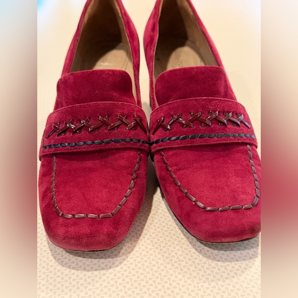 Donald J. Pliner Crimson Suede Loafers
